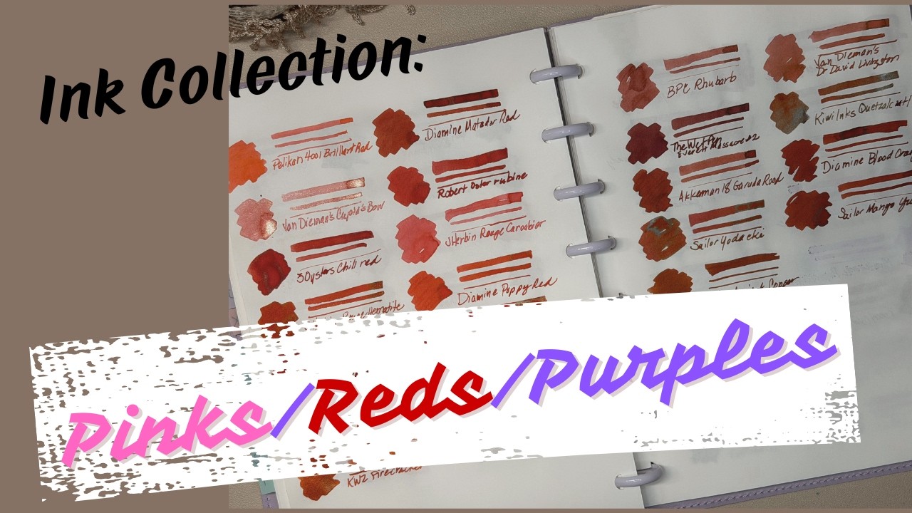 Organizing my ink collection: Pinks/Reds/Purples | AirTable walkthrough | So many bottles of ink!
