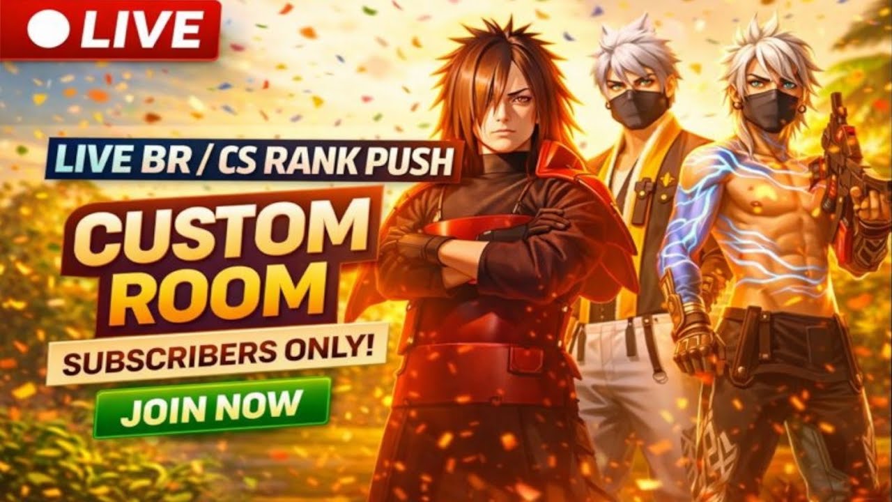 FREE FIRE LIVE GIVEAWAY❤️ |CUSTOM GAMEPLAY💀| CSR RANK PUSH👀