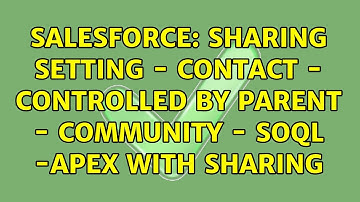 Salesforce: Sharing Setting - Contact - Controlled by Parent - Community - SOQL -Apex With Sharing
