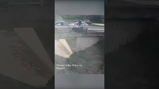Shocking video shows biker sent flying off bridge by 'road rage' driver