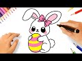 HOW TO DRAW A CUTE EASTER BUNNY ????