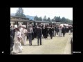 [4k, 60fps, colorized] (1898). British railways. The Irish day mail and Henley station.
