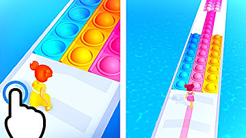 Pop It Run - Color Fidget Pop Girl Run - All Levels iOS Android GamePlay