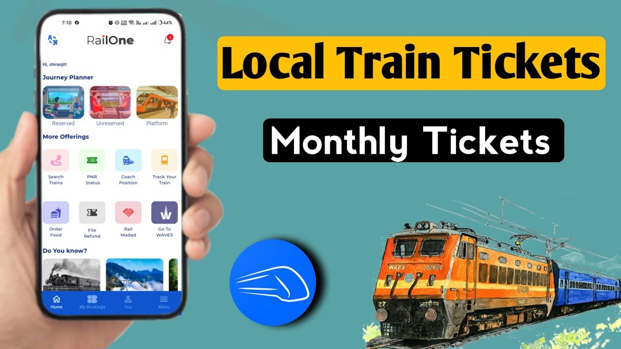 How to book local train ticket in railone app 