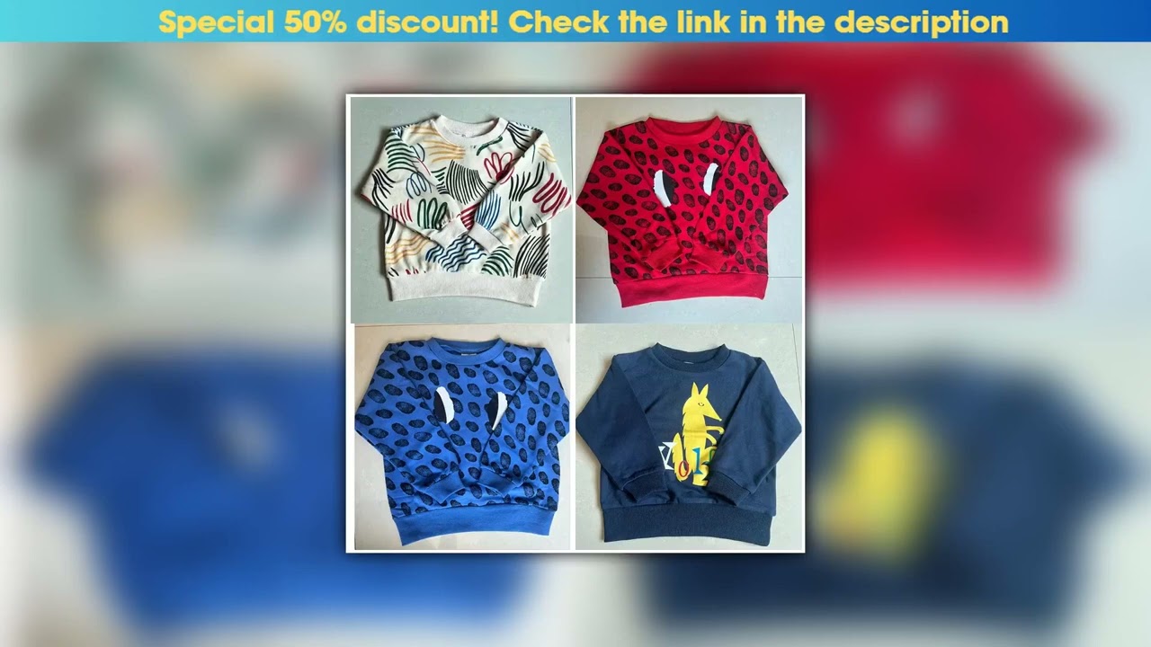 Flash Sale kids sweaters 2025 new autumn boys girls cute print sweatshirts child cotton outwear top