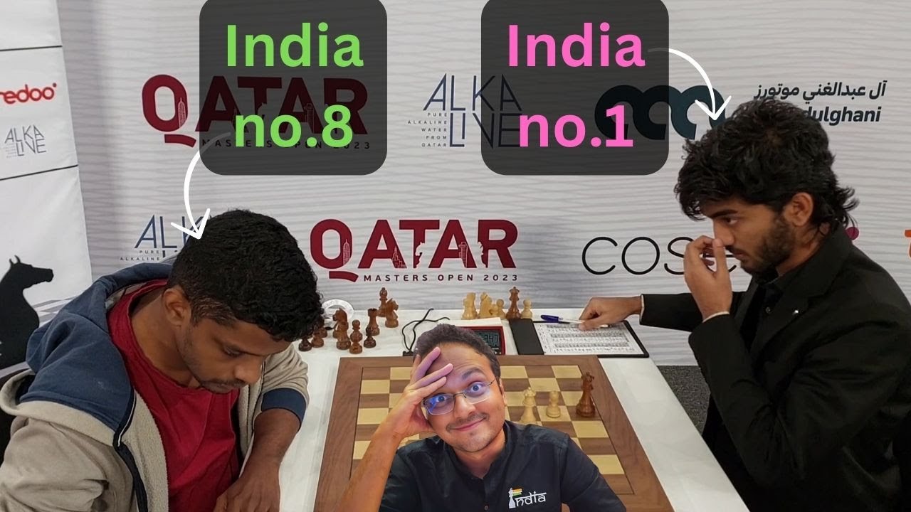 Gukesh D (2758) -- Vaishali, Rameshbabu (2448), Qatar Masters (6) 2023, 1-0  