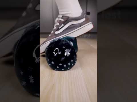 Vans sneaker stepping on squishy jar