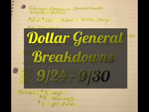 Dollar General Breakdowns 9/24-9/30  $2/$10 Digital w/$2 oop  $3/$15 and $5/$25