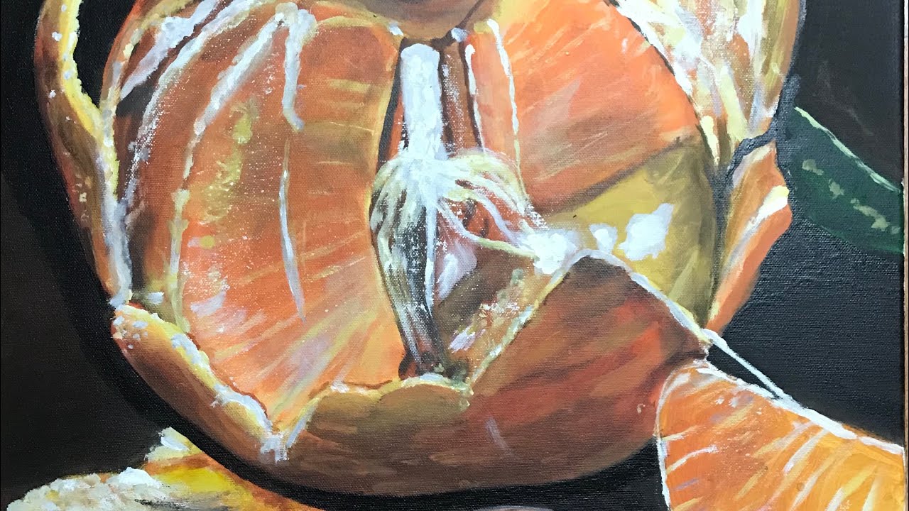 ORANGE FRUIT ACRYLIC PAINTING REALTIME TUTORIAL YouTube