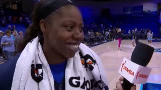 Arike Ogunbowale postgame sideline interview