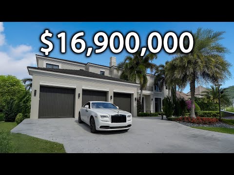 TOURING A 16 900 000 Waterfront Home In BOCA RATON With PATROLLING BOAT SECURITY