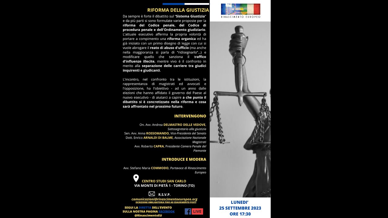 RIFORMA DELLA GIUSTIZIA | 25-11-2023 | Introduzione Avv. Stefano COMMODO