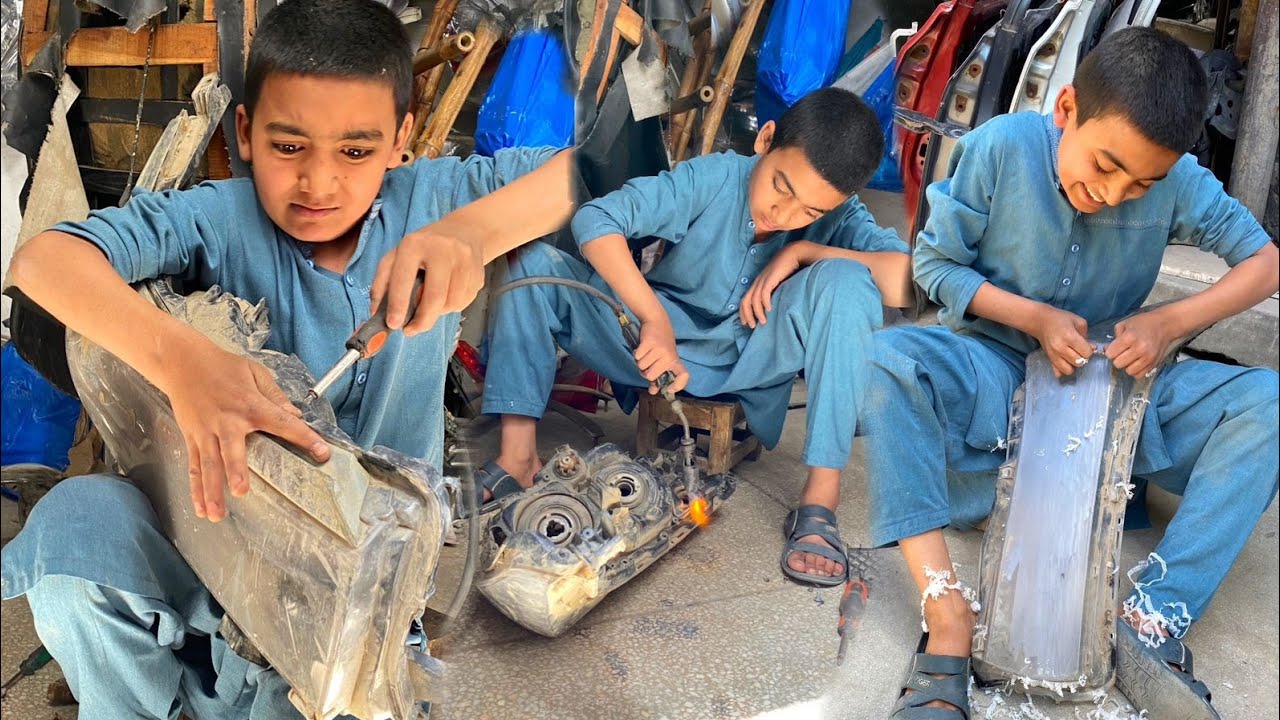 Genius Technique Of Car Headlights Cleaning And Repairing Headlight