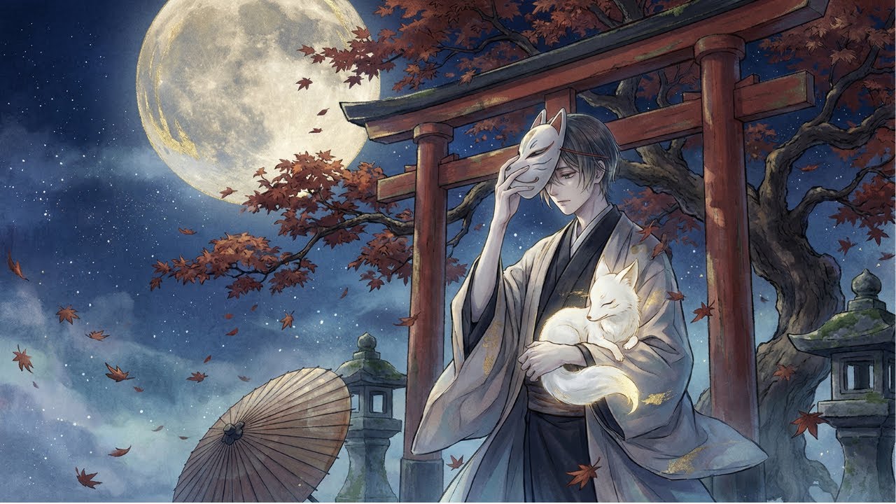 【ケルト音楽】満月の夜の鳥居の向こう【リラクゼーション、瞑想、睡眠のためのBGM】【3時間】