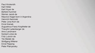 List Of Organ Composers