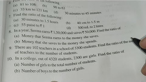 Q 9 to 12 Ex 12.1 Chapter 12 Ratio and proportion Class 6th Maths Solutions