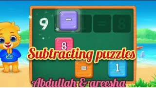 Subtracting Puzzles Kids With Areesha