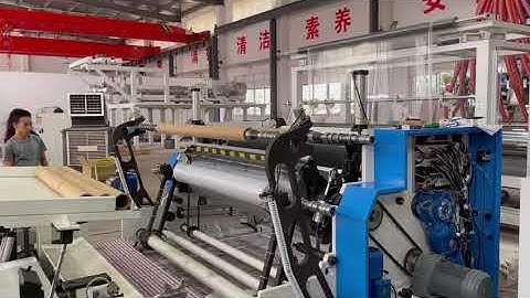 How does the paper core loading&unloading system operating on the 1500mm stretch film machine?