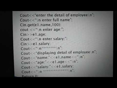 Write a program of print employee details using structure in C++ ...