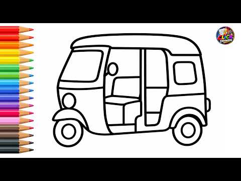 How to Draw an Easy Auto Rickshaw  | Simple Drawing for Kids | Step by Step