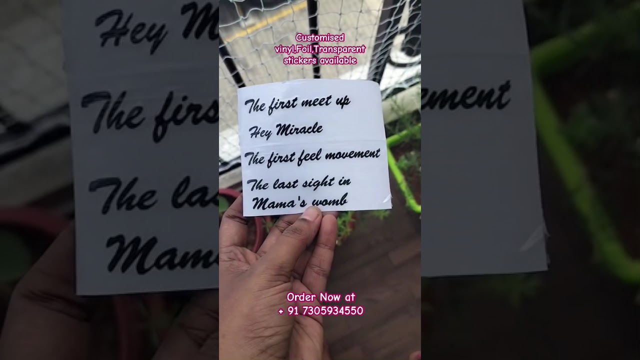 Customised Name Vinyl | Foil | Transparent Stickers for Resin Art | Order Now at + 91 7305934550