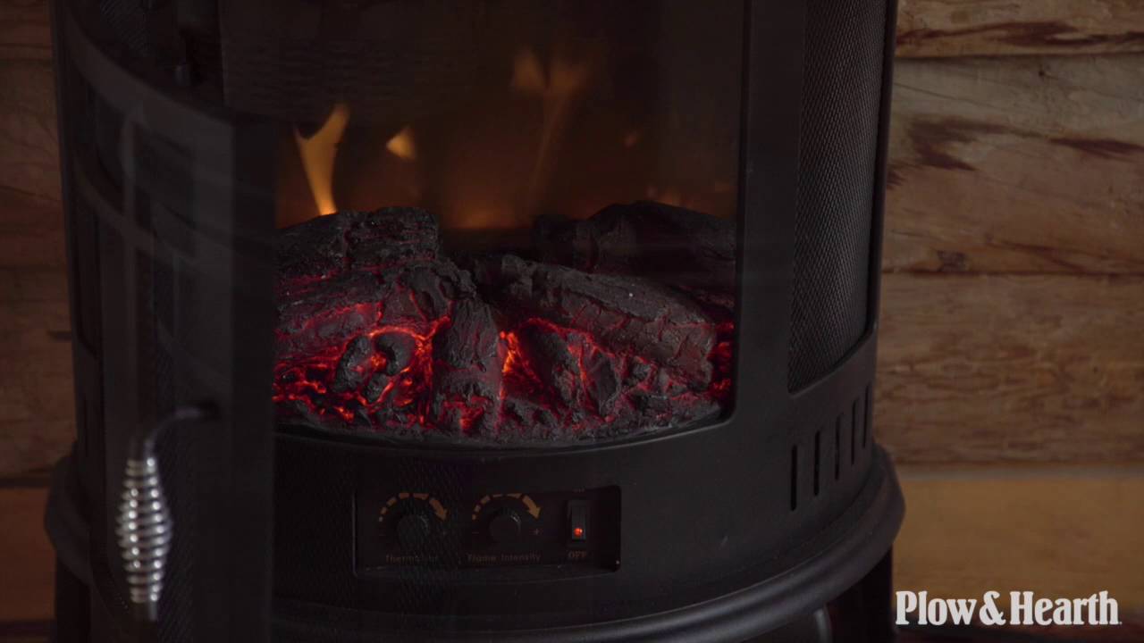 Curved Electric Wood Stove Heater SKU# 66C43 - Plow u0026 Hearth - YouTube