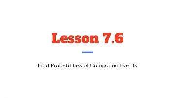 Lesson 7.6 Find Probabilities Of Compound Events