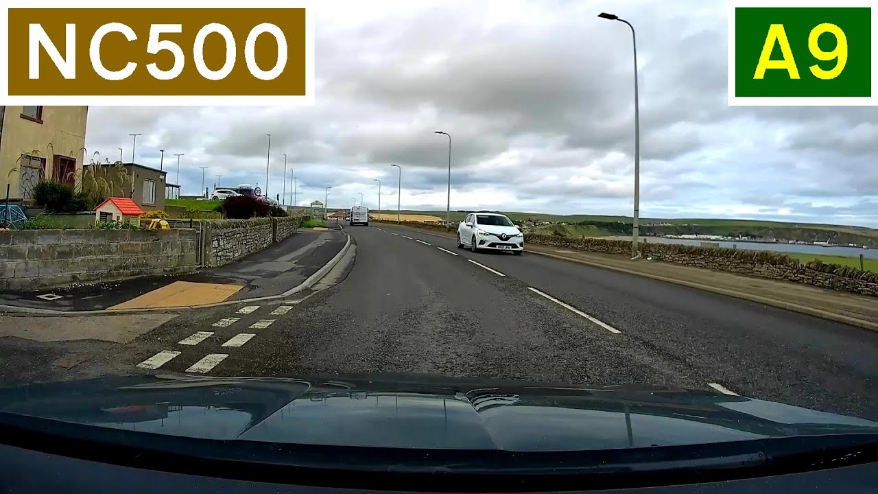 North Coast 500 A9 Olrig Street & Smith Terrace, Thurso, Westbound
