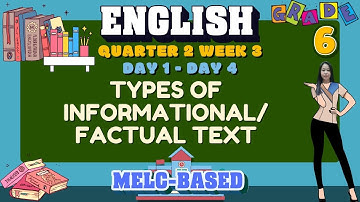 GRADE 6 ENGLISH 6 QUARTER 2 WEEK 3 // TYPES OF INFORMATIONAL/FACTUAL TEXT