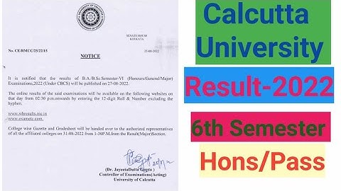 6th Semester Result 2022 🔥| Calcutta University | Official notice | B.A B.SC |
