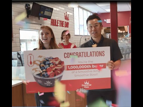 Smoothie King reaches 1 million Smoothie Bowls sold in just six weeks since launching the newest menu item. To celebrate, the brand surprised the lucky guest who purchased the millionth Smoothie Bowl with free Smoothie Bowls for a year and Smoothie King gear.