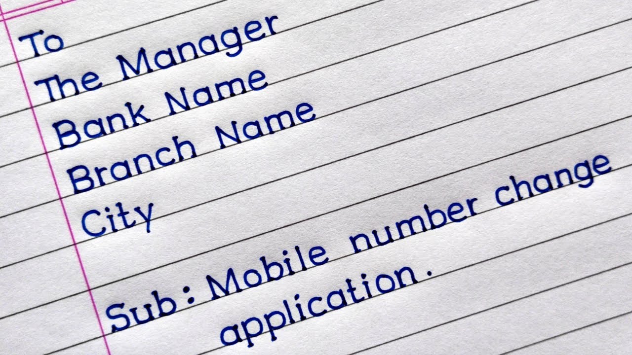 Application For Mobile Number Change In Bank Account Request For Application For Mobile Number Change In Bank Account Request For