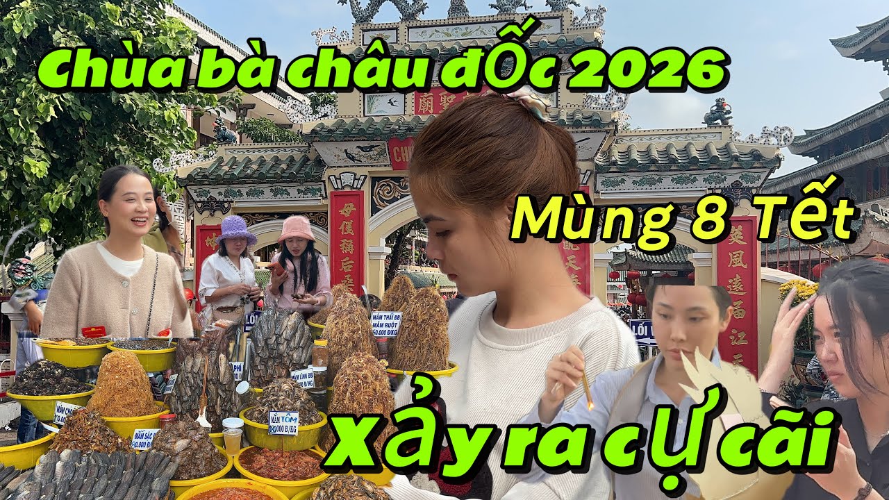 Chùa bà châu đốc núi sam mùng 8 Tết, một du khách xãy ra cự cãi với người bán 