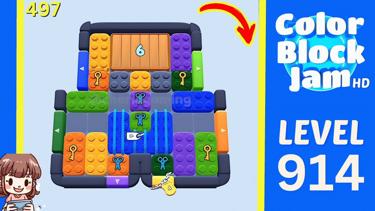 Color Block Jam Level 497 (914) Solution Walkthrough