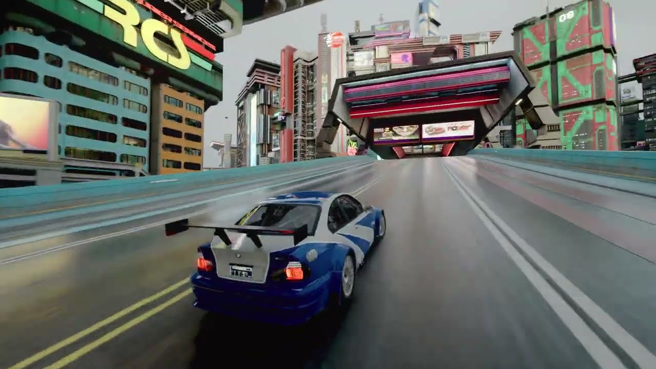 Cyberpunk 2077 4K60fps - Legendary BMW M3 GTR NFSM Edition part 2 - RTX 4070 Ti Super