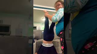 My Sister Is Doing A Handstand But I Kick Up Her Legs