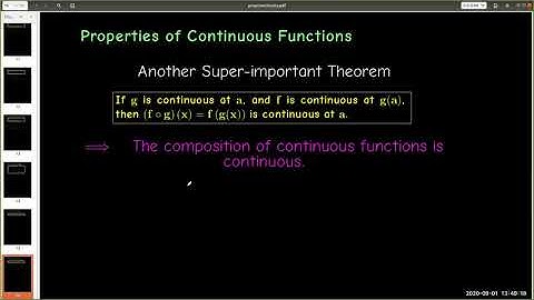 Properties of Continuous Functions