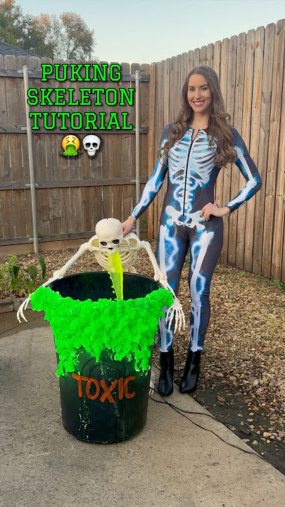 PUKING SKELETON TUTORIAL 💀 How to make this awesome Halloween decor! #diyhalloween #pukingskeleton