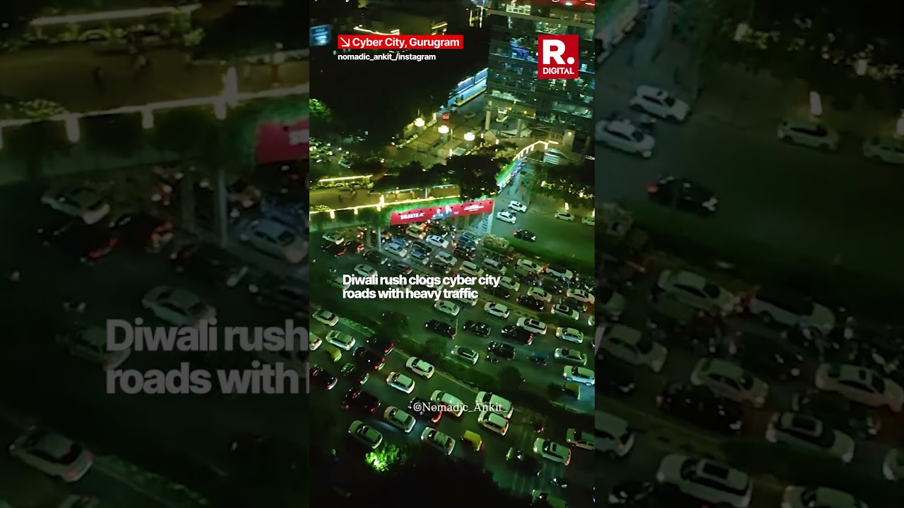 Diwali Rush Clogs Cyber City Roads with Heavy Traffic