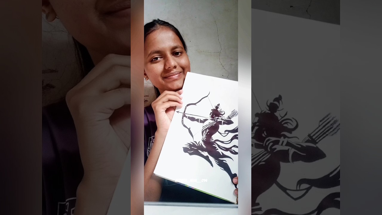 JAY SHREE RAM 🚩||Drawing only using black pen ✍️🧡||