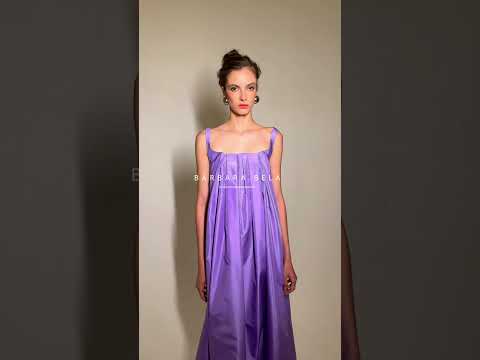 Vestido longo em tafetá de seda