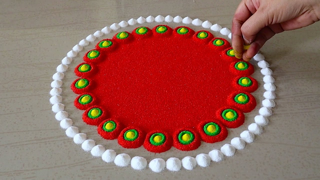 Easy And Cute Rangoli Designs For New Year 2021 | Two Lines Rangoli ...