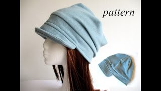 Jersey Fabric Beanie Hat With Roll-Up Visor | Sewing Pattern & Photo Tutorial Links Below
