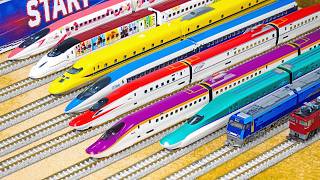TOMIX＆KATOの名作Nゲージ鉄道コレクションを開封：E5系、E6系、E7／W7系、500 TYPE EVA、ドクターイエロー！高架レールと山岳トンネルのジオラマで走行！