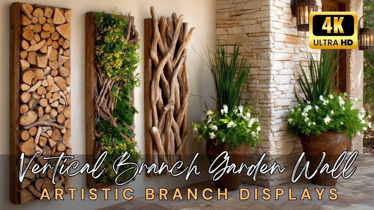 Vertical Branch Garden Wall: Maximize Small Spaces with Artistic Branch Displays