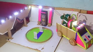 mini cricket 🏏 stadium 🏟️ with mini DJ and generator 😎 ||cricket stadium ||generator