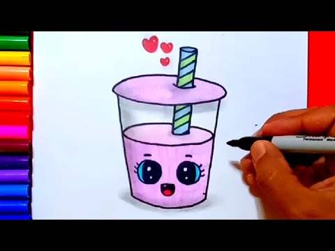 How to draw a cute drink | Zed cute drawings - YouTube