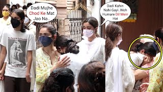 Ananya Pandey Consoling Little Sister Rysa Pandey Crying Unstoppably At Grandmother Funerai