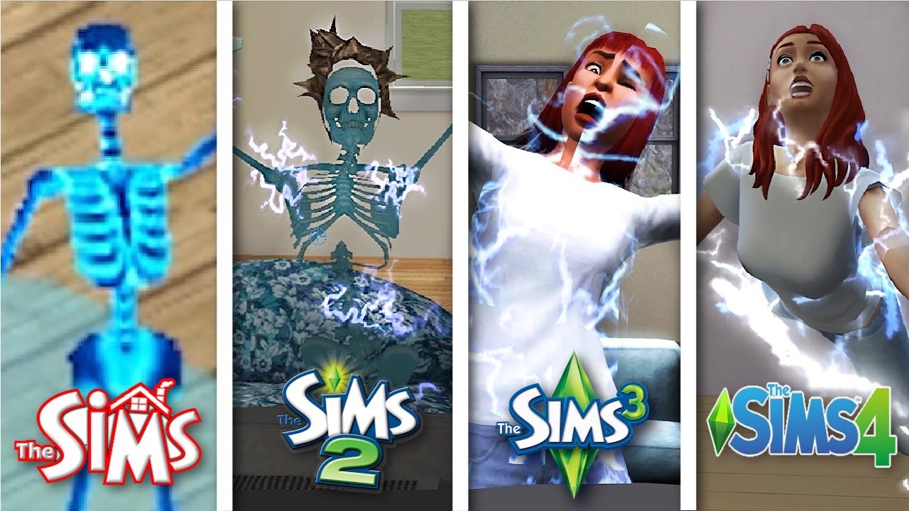 Sims 1 vs Sims 2 vs Sims 3 vs Sims 4 - Electrocution - YouTube