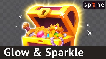 Spine 2D Chest VFX Pt.3: Animating glowing chest with sparkles and rays